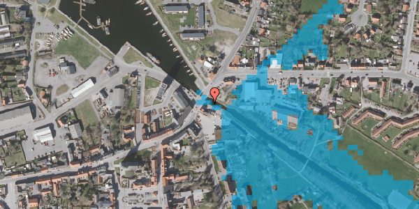 Oversvømmelsesrisiko fra vandløb på Brogade 16, 4990 Sakskøbing