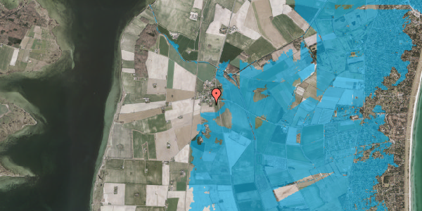 Oversvømmelsesrisiko fra vandløb på Marrebæk Norvej 10, 4873 Væggerløse