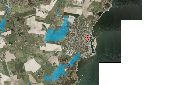 Oversvømmelsesrisiko fra vandløb på Brogade 7B, 3730 Nexø