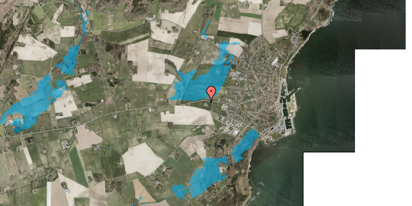 Oversvømmelsesrisiko fra vandløb på Gl Rønnevej 23, 3730 Nexø