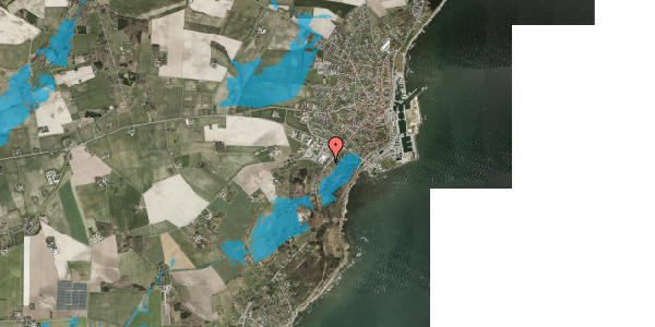 Oversvømmelsesrisiko fra vandløb på Mosevej 24, 3730 Nexø