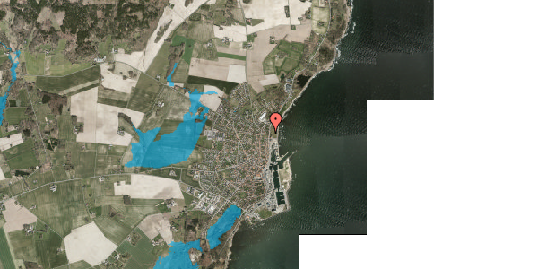 Oversvømmelsesrisiko fra vandløb på Ndr. Strandvej 29, 3730 Nexø
