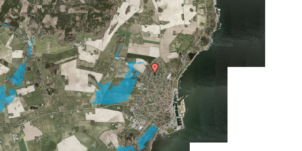 Oversvømmelsesrisiko fra vandløb på Nørrebækken 13, 3730 Nexø