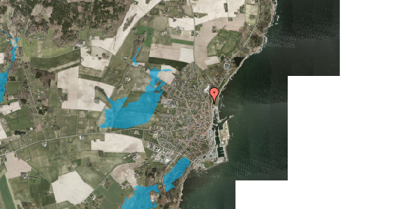 Oversvømmelsesrisiko fra vandløb på Nørregade 46A, 3730 Nexø
