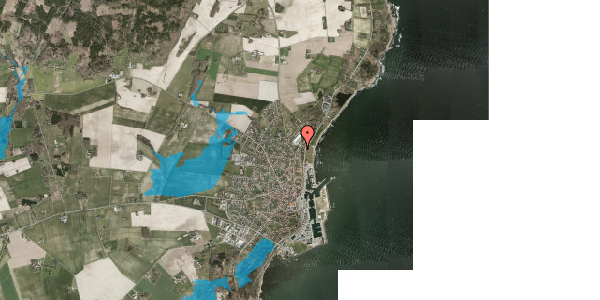 Oversvømmelsesrisiko fra vandløb på Nørregade 72, 3730 Nexø