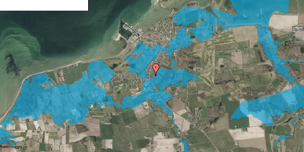 Oversvømmelsesrisiko fra vandløb på Falkevej 10, 5400 Bogense