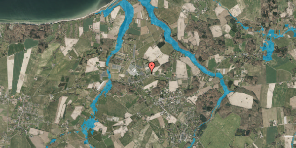 Oversvømmelsesrisiko fra vandløb på Fuglsangvej 1, 5464 Brenderup Fyn