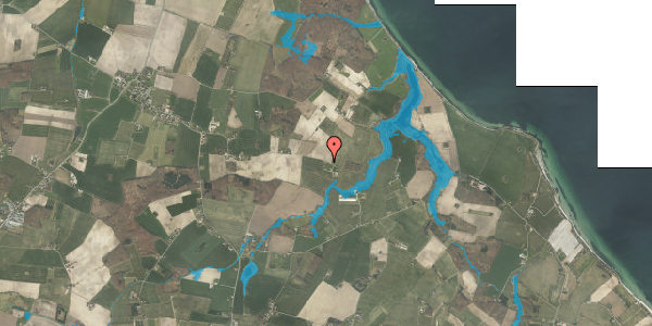 Oversvømmelsesrisiko fra vandløb på Holevangsvej 174, 5300 Kerteminde
