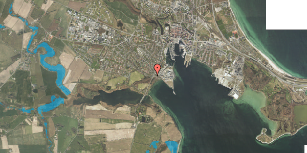 Oversvømmelsesrisiko fra vandløb på Dyrehavevej 87, 5800 Nyborg
