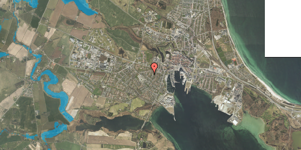 Oversvømmelsesrisiko fra vandløb på Elmevej 13, 5800 Nyborg