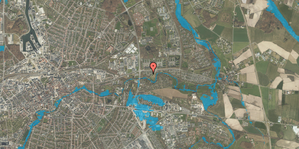 Oversvømmelsesrisiko fra vandløb på Åsumvej 75, 5240 Odense NØ