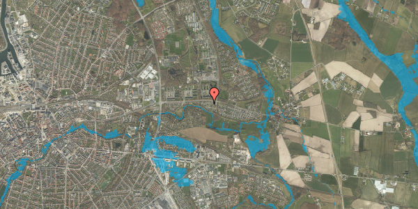 Oversvømmelsesrisiko fra vandløb på Åsumvej 229, 5240 Odense NØ