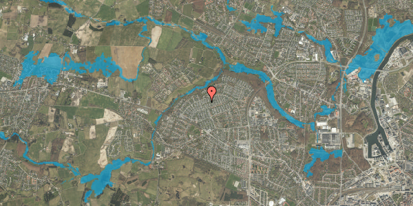 Oversvømmelsesrisiko fra vandløb på Fuglebakken 148, 5210 Odense NV