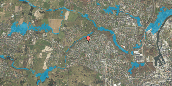 Oversvømmelsesrisiko fra vandløb på Fuglebakken 168, 5210 Odense NV
