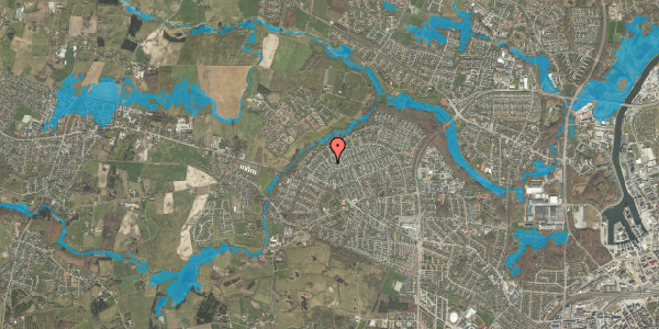Oversvømmelsesrisiko fra vandløb på Fuglebakken 216, 5210 Odense NV
