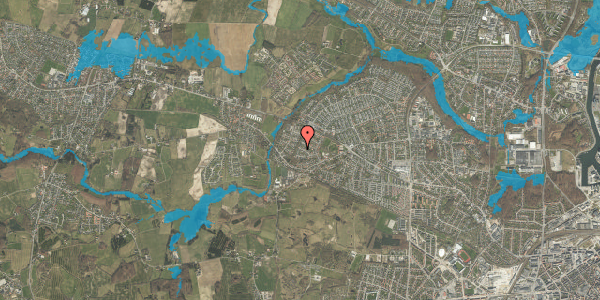 Oversvømmelsesrisiko fra vandløb på Junovænget 14, 5210 Odense NV