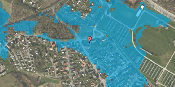 Oversvømmelsesrisiko fra vandløb på Travbanevej 2, 5250 Odense SV