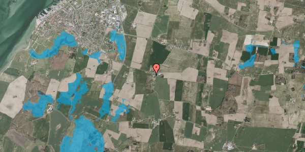 Oversvømmelsesrisiko fra vandløb på Skrøbelev Hedevej 8, 5900 Rudkøbing