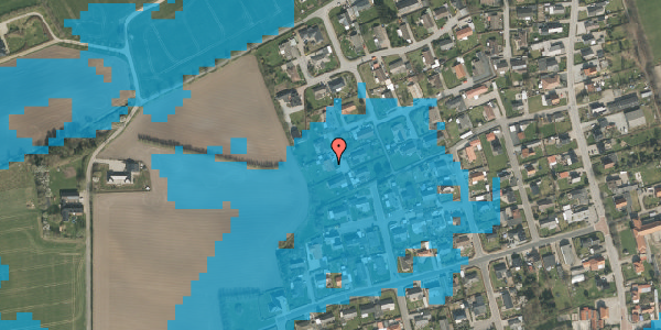Oversvømmelsesrisiko fra vandløb på Lunden 22, 6230 Rødekro