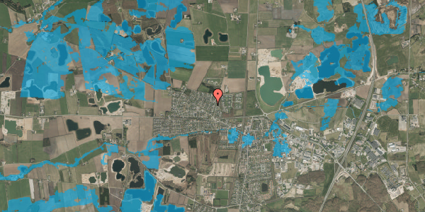 Oversvømmelsesrisiko fra vandløb på Nørrevang 16, 6230 Rødekro
