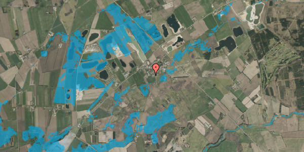Oversvømmelsesrisiko fra vandløb på Almstrupvej 22, 6360 Tinglev