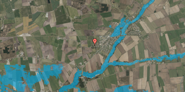 Oversvømmelsesrisiko fra vandløb på Bovvej 14, 6372 Bylderup-Bov