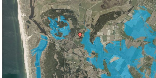 Oversvømmelsesrisiko fra vandløb på Vesterlundvej 16, 6830 Nørre Nebel