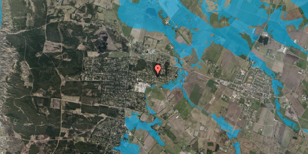 Oversvømmelsesrisiko fra vandløb på Skovvang 15, 6830 Nørre Nebel