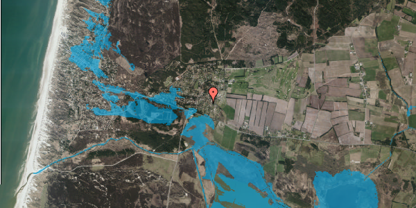 Oversvømmelsesrisiko fra vandløb på Thomas Jensens Vej 18, 6854 Henne