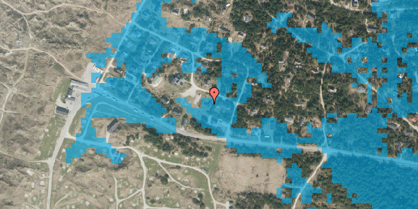 Oversvømmelsesrisiko fra vandløb på Mågevej 14, 6853 Vejers Strand