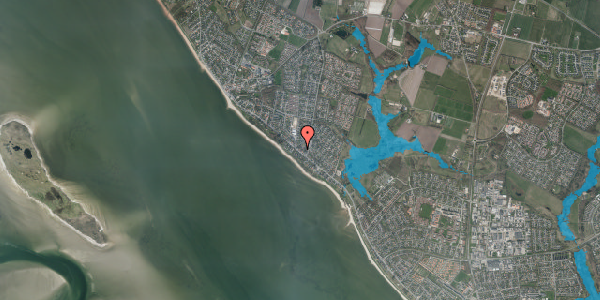 Oversvømmelsesrisiko fra vandløb på Hjerting Strandvej 130, 6710 Esbjerg V