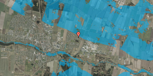 Oversvømmelsesrisiko fra vandløb på Ribersvej 142, 7200 Grindsted