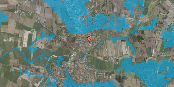 Oversvømmelsesrisiko fra vandløb på Falkevej 8, 6760 Ribe