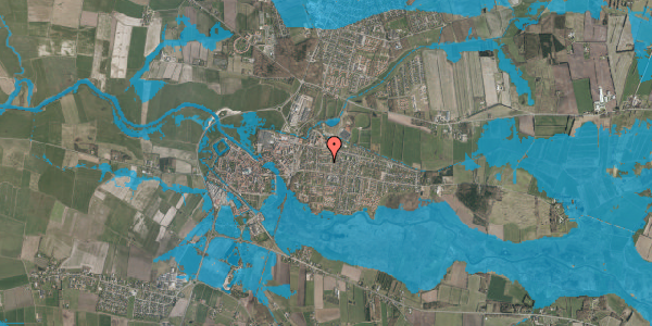Oversvømmelsesrisiko fra vandløb på Riddermandsvej 11, 6760 Ribe