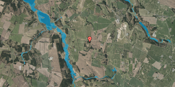 Oversvømmelsesrisiko fra vandløb på Fuglrisvej 34A, 8740 Brædstrup