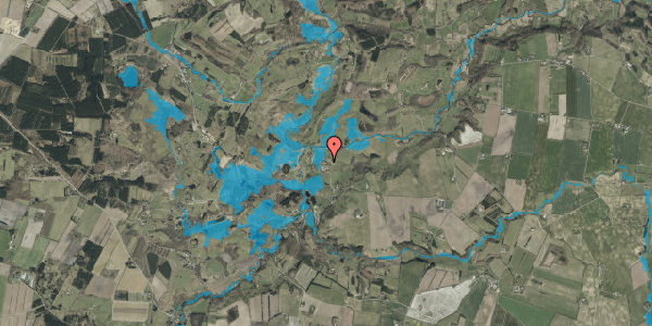 Oversvømmelsesrisiko fra vandløb på Refsgårdvej 9, 6040 Egtved