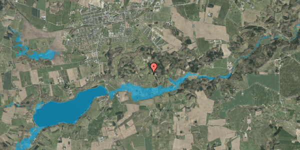 Oversvømmelsesrisiko fra vandløb på Jelling Skovvej 4, 7300 Jelling