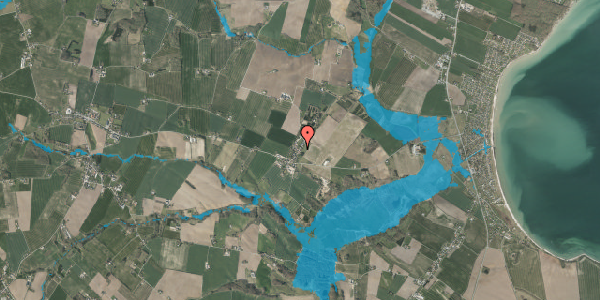 Oversvømmelsesrisiko fra vandløb på Houmarksvej 6A, 7130 Juelsminde
