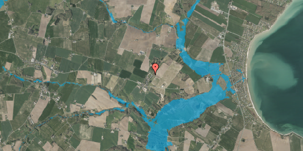 Oversvømmelsesrisiko fra vandløb på Houmarksvej 13, 7130 Juelsminde