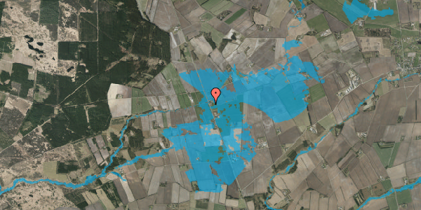 Oversvømmelsesrisiko fra vandløb på Ikastvej 48, 7361 Ejstrupholm