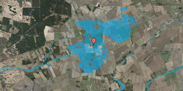 Oversvømmelsesrisiko fra vandløb på Ikastvej 65, 7361 Ejstrupholm