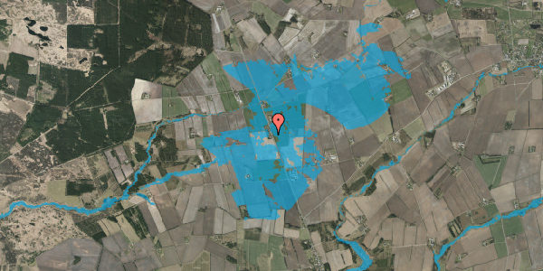 Oversvømmelsesrisiko fra vandløb på Ikastvej 67, 7361 Ejstrupholm