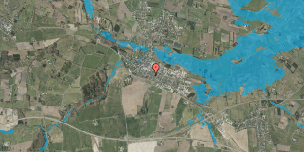 Oversvømmelsesrisiko fra vandløb på J P Nielsens Vej 1A, 7160 Tørring