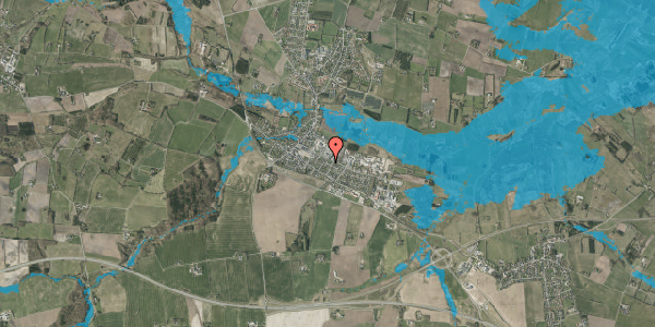 Oversvømmelsesrisiko fra vandløb på J P Nielsens Vej 11, 7160 Tørring