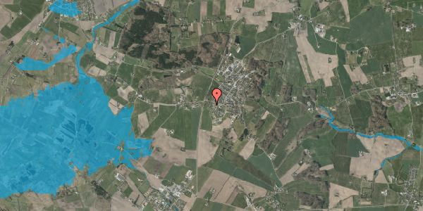 Oversvømmelsesrisiko fra vandløb på Lupinvej 8, 8763 Rask Mølle