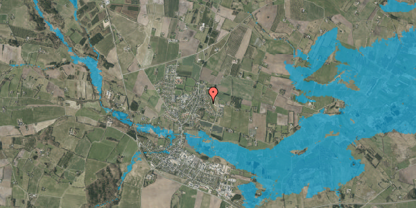 Oversvømmelsesrisiko fra vandløb på Overbygård 77, 7160 Tørring
