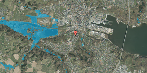 Oversvømmelsesrisiko fra vandløb på Bøgevang 27, 7100 Vejle