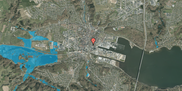 Oversvømmelsesrisiko fra vandløb på Havnegade 13A, 7100 Vejle