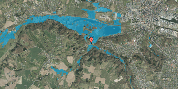 Oversvømmelsesrisiko fra vandløb på Ribe Landevej 250, 7100 Vejle