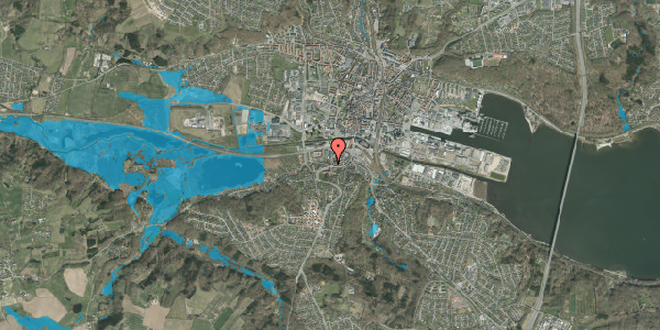 Oversvømmelsesrisiko fra vandløb på Ribegade 8, 1. tv, 7100 Vejle